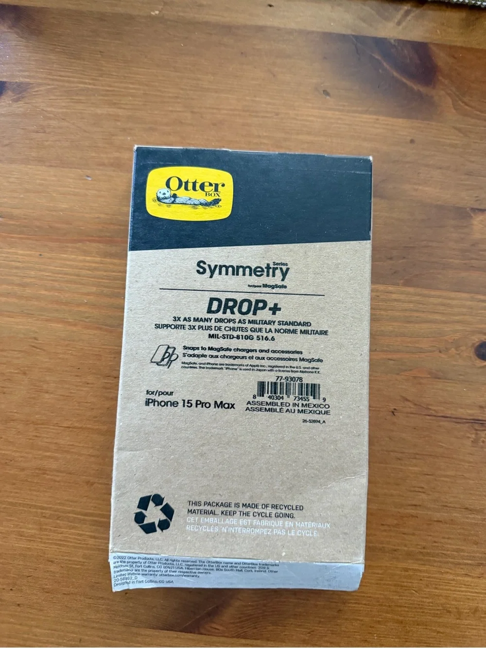 OtterBox Symmetry Drop+ Case Packaging - Brown Kraft with Black and Yellow Logo